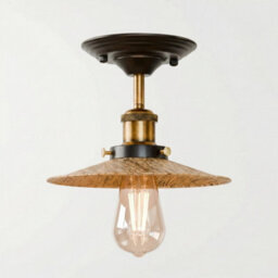 Modern Flush Mount Ceiling Lamp 22Cm Shade E27 Light Fitting For Bed Room, Kitchen, Living Room Brushed Copper With Bulb - thumbnail 7