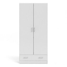 Wyld Haus Berlin Slim 2-Door Bedroom Wardrobe With 1 Drawer, White - thumbnail 2