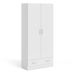 Wyld Haus Berlin Slim 2-Door Bedroom Wardrobe With 1 Drawer, White - thumbnail 3