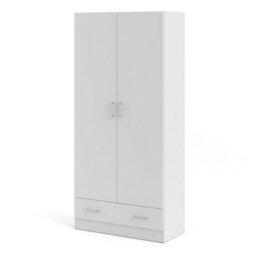 Wyld Haus Berlin Slim 2-Door Bedroom Wardrobe With 1 Drawer, White - thumbnail 4