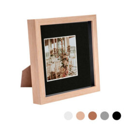 "Nicola Spring 8 X 8"" Photo Frame - Light Wood/black Mount - 3D Photo Frame Picture Frame Box Portrait Display Case (22.5 X 22.5Cm)" - thumbnail 1