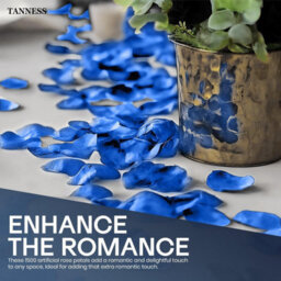 Tanness Artificial Rose Petals 1500 Piece - (Blue) - Reusable Fake Flowers - Romantic Decorations And Home Decor - thumbnail 6