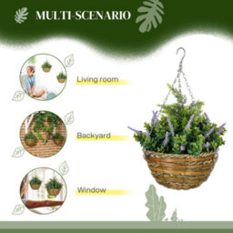 Wyld Haus Tane Set Of 2 Hanging Artificial Lavender Flower Pots For Indoor Display - Purple, 34Cm Height - thumbnail 5