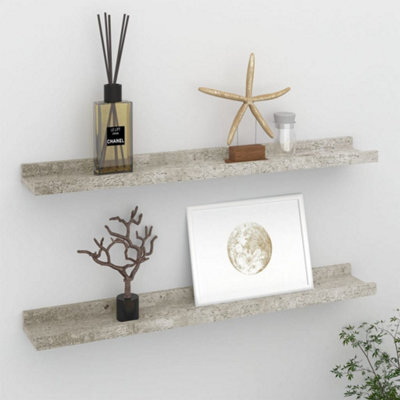 Berkfield Wall Shelves 2 Pcs Concrete Grey 60X9X3 Cm - image 1