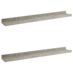 Berkfield Wall Shelves 2 Pcs Concrete Grey 60X9X3 Cm - thumbnail 2