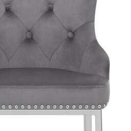 Atlantic Grange Bar Stool Grey Velvet Chrome Legs - thumbnail 5