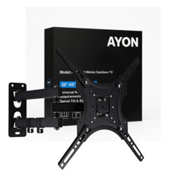 AYON Universal Tv Wall Bracket Mount 26-55 Inch Tvs, Tilt, Swivel & 90 Rotation, Vesa 400mm X 400mm, 30Kg Max Load Heavy Duty