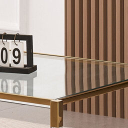 Vidrio Glass Coffee Table With Gold And Acrylic Frame - thumbnail 3