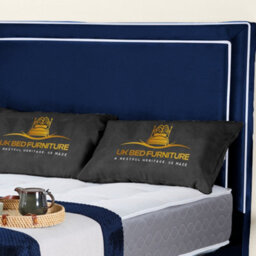 UKBEDFURNITURE Ariana Blue Plush Valvet Upholstered Bed Frame - Slatted Base With 10 Inch Orthopedic Mattress - 48 Inch Headboard - thumbnail 2