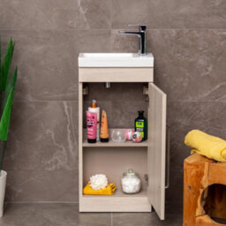 Plum&clay Novela Light Wood Floorstanding Cloakroom Vanity Unit (W)400mm - thumbnail 6