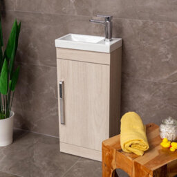 Plum&clay Novela Light Wood Floorstanding Cloakroom Vanity Unit (W)400mm - thumbnail 4