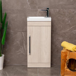 Plum&clay Novela Light Wood Floorstanding Cloakroom Vanity Unit (W)400mm - thumbnail 3
