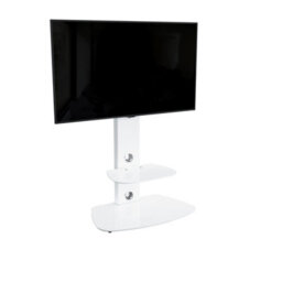 "Avf Lucerne 70Cm Curved Pedestal Tv Stand, For Tvs 32-65"" - Satin White" - thumbnail 8