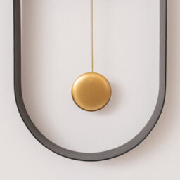 Melody Maison Black & Gold Pendulum Metal Analogue Wall Clock - 20Cm X 55Cm - thumbnail 3