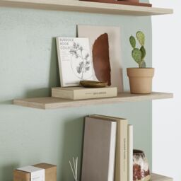 GoodHome Rigga Modular Oak Effect Rectangular Floating Shelf (L)60Cm X (D)19Cm - thumbnail 4