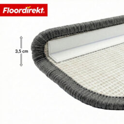 Floordirekt Madrid Self Adhesive Soft Shaggy Stair Tread Mat For Indoor Stairs Semicircular Grey 23.5 X 65 Cm - thumbnail 3