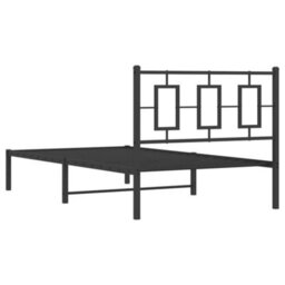Berkfield Metal Bed Frame Without Mattress With Headboard Black 100X200Cm - thumbnail 7