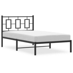 Berkfield Metal Bed Frame Without Mattress With Headboard Black 100X200Cm - thumbnail 4