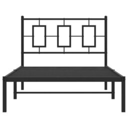 Berkfield Metal Bed Frame Without Mattress With Headboard Black 100X200Cm - thumbnail 5