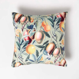 Homescapes Mango Tree Green Filled Velvet Cushion 46 X 46 Cm - thumbnail 1