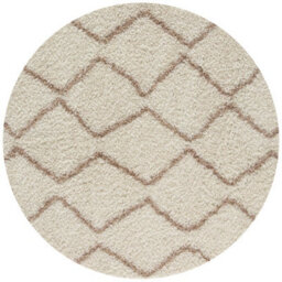 The Rugs Moroccan Shaggy Rugs And Runners Soft Fluffy Wavy Trellis Design High Pile Beige And Ivory Living Room Kitchen Hallway 830 - thumbnail 1