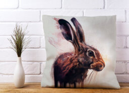 Warren Reed Designer Hare Face Splashart Cushions 45Cm X 45Cm - thumbnail 2