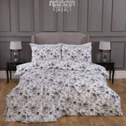 Julian Charles Home Verity Mono Grey 200 Thread Count 100% Cotton Duvet Set