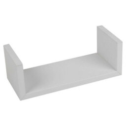 Urbn-Living Urbnliving Height 10Cm Set Of 3 White U-Shaped Floating Wooden Wall Mounting Shelves Display Unit For Books And Storage - thumbnail 8