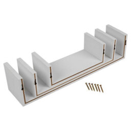 Urbn-Living Urbnliving Height 10Cm Set Of 3 White U-Shaped Floating Wooden Wall Mounting Shelves Display Unit For Books And Storage - thumbnail 1