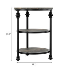 3 Tier Round Side Table With Storage Shelf,coffee Table For Bedroom - thumbnail 2