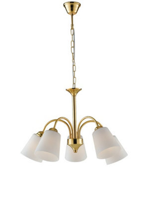Luminosa Lighting Luminosa 5 Light Multi Arm Pendant Ceiling Light Gold 14Cm