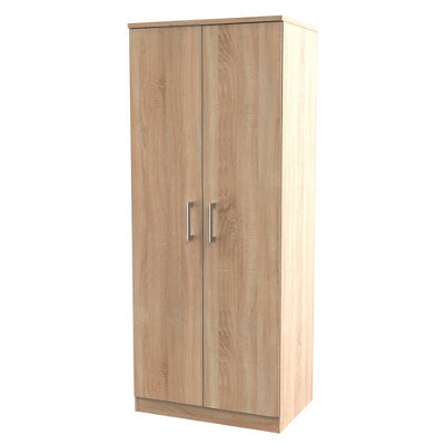 Brindisi Ready Assembled Contemporary Light Oak Effect Tall Double Wardrobe (H)1825mm (W)740mm (D)535mm - image 1