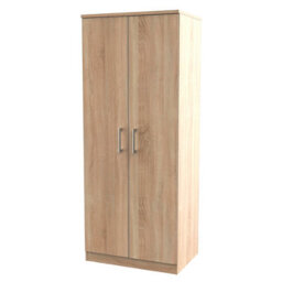 Brindisi Ready Assembled Contemporary Light Oak Effect Tall Double Wardrobe (H)1825mm (W)740mm (D)535mm - thumbnail 1