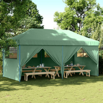 Walplus Foldable Party Tent Garden Gazebo Canopy Pop-Up With 4 Sidewalls Green - image 1