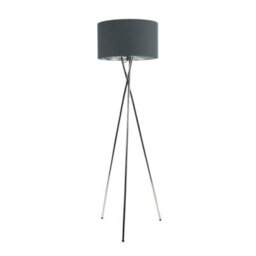 Valuelights Camden Chrome Tripod Floor Lamp With Charcoal/silver Shade - thumbnail 3