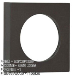 Loops Modern Dark Bronze Square Outer Rose For Escutcheon - Solid Brass Key Hole Cover - thumbnail 2