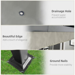 Outsunny 4 X 3(M) Aluminium Pergola Gazebo Garden Shelter W/ Retractable Roof - thumbnail 6