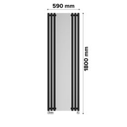 Terma Rolo Mirror Black Electric Vertical Designer 2858Btu Radiator, (W)590mm X (H)1800mm - thumbnail 9