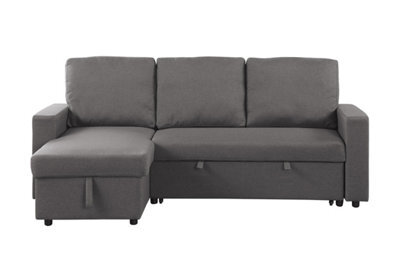 Mattress Guru Reegan L Shaped Corner Sofa Bed With Hidden Storage And Reversible Chaise, With Pocket Sprung Seats -Grey - image 1