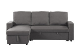 Mattress Guru Reegan L Shaped Corner Sofa Bed With Hidden Storage And Reversible Chaise, With Pocket Sprung Seats -Grey - thumbnail 1