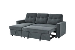 Mattress Guru Reegan L Shaped Corner Sofa Bed With Hidden Storage And Reversible Chaise, With Pocket Sprung Seats -Grey - thumbnail 3