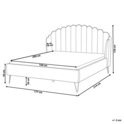 Beliani Bed Velvet Ambillou 160 X 200 Cm (Eu King Size) Taupe - thumbnail 3