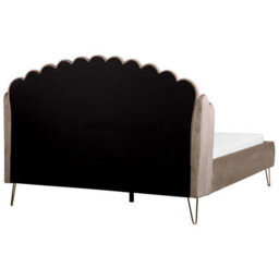 Beliani Bed Velvet Ambillou 160 X 200 Cm (Eu King Size) Taupe - thumbnail 6