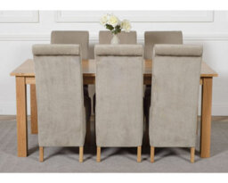 That's Furniture Oslo 180 X 90 Cm Large Oak Dining Table And 6 Chairs Dining Set With Montana Grey Fabric Chairs - thumbnail 2