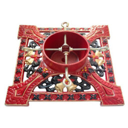 Holly International Cast Iron Christmas Tree Stand Victorian Decorative Red For Real Trees Up To 9Ft - thumbnail 1