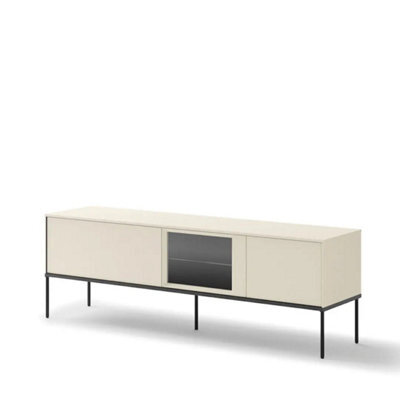 Arte Contemporary Lusso 4 Tv Cabinet 166Cm - Champagne & Oak Chestnut With Led Ambience - image 1