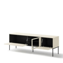 Arte Contemporary Lusso 4 Tv Cabinet 166Cm - Champagne & Oak Chestnut With Led Ambience - thumbnail 2
