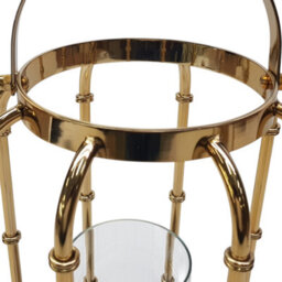 Contemporary Steel And Glass Lantern Ornament In Gold Finish 32Cm Tall - thumbnail 4