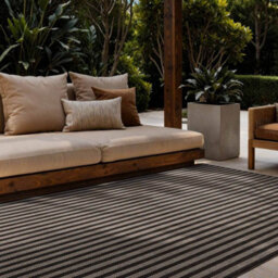 The Rugs Ted Baker Indoor Outdoor Flatweave Linley Rug Striped In Black - thumbnail 2