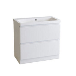 Rinse Bathrooms 800mm Free Standing Basin Vanity Cabinet Unit Bathroom Soft Close Drawers Storage Furniture Gloss White - thumbnail 2